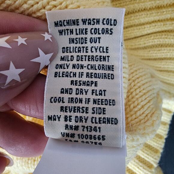 L.L.Bean Double L Yellow Cable Crewneck Sweater | Women's Small - Picture 13 of 13